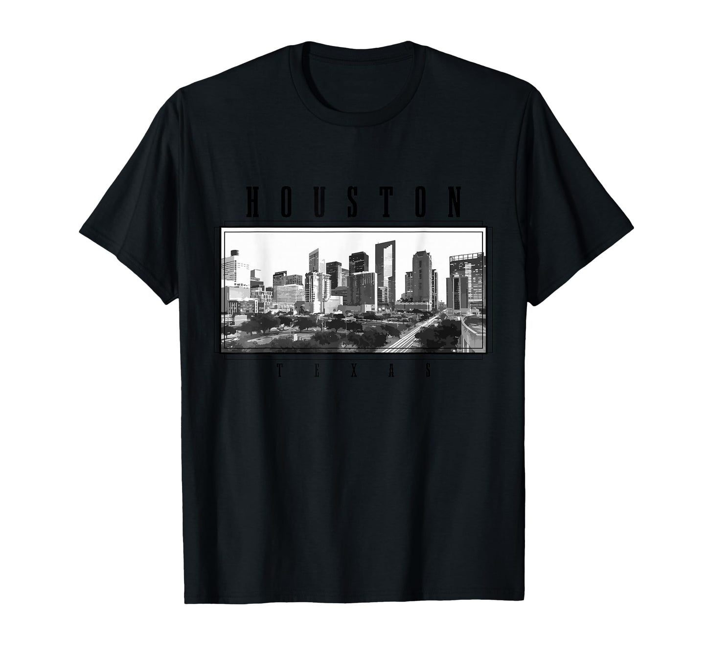 Houston Vintage Skyline Texas USA America Souvenir T-Shirt