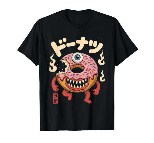 Creepy Cute Donut Monster Japanese Anime Food Kawaii T-Shirt