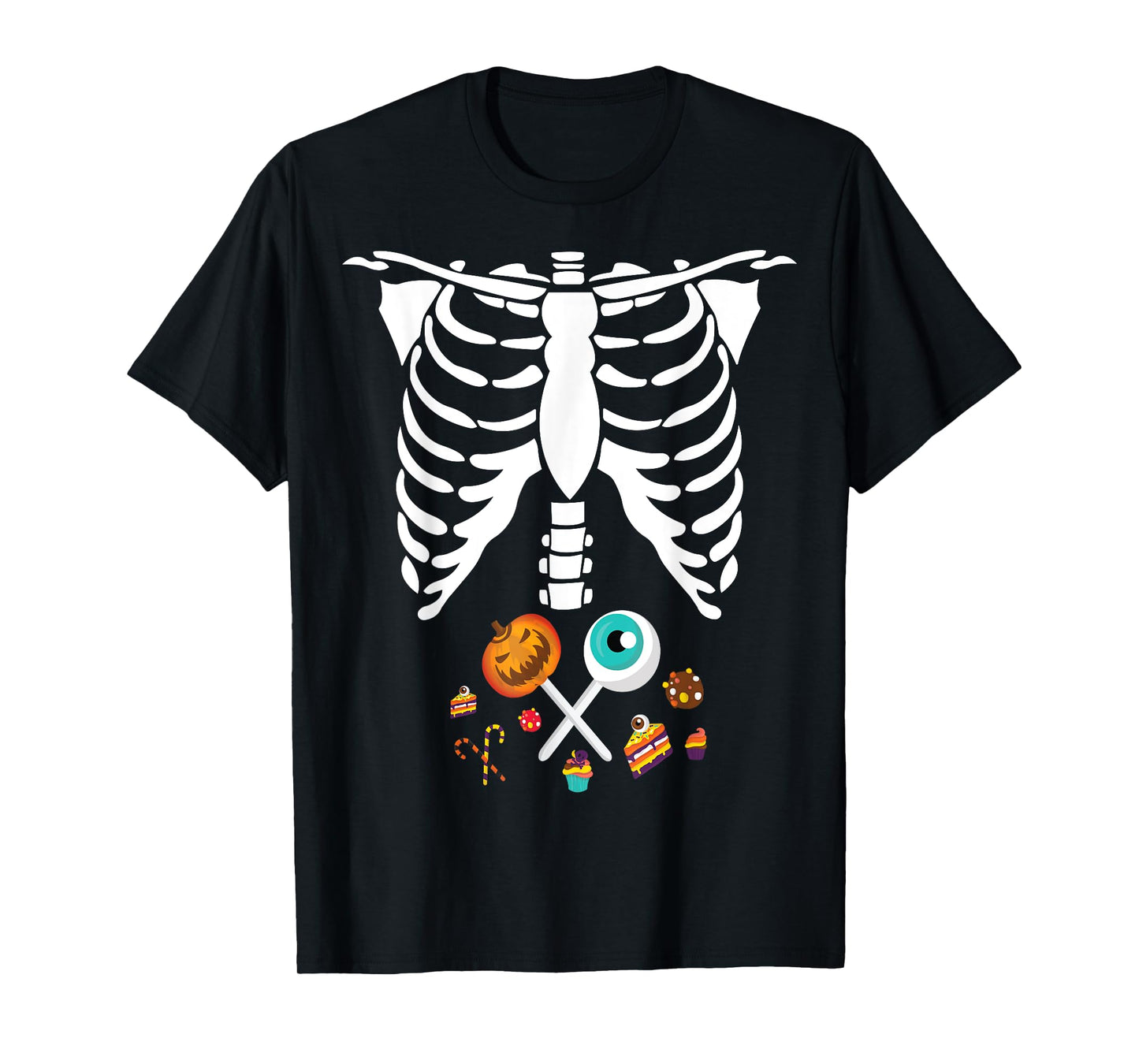 Funny Halloween Skeleton Candy X-Ray Costume Kids Boys Girls T-Shirt