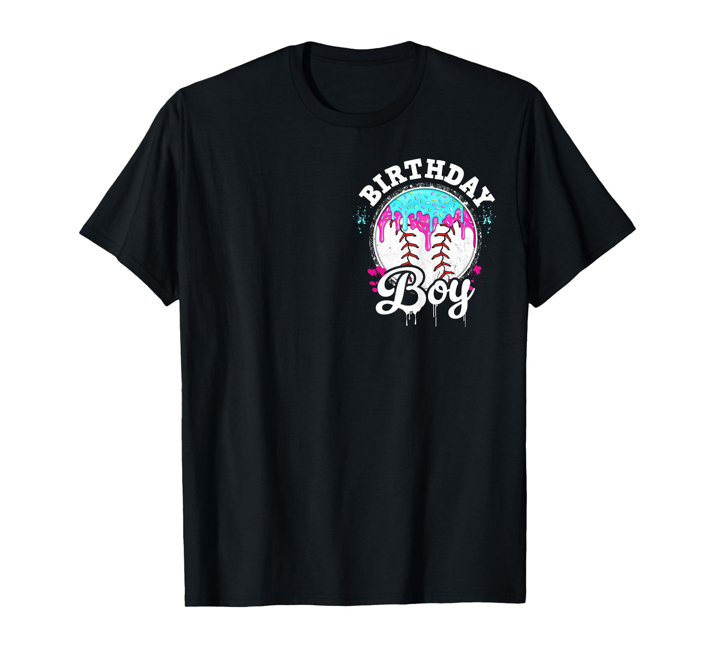 Baseball 5 Year Old Ice Cream Drip 5th Birthday Boy Number 5 T-Shirt