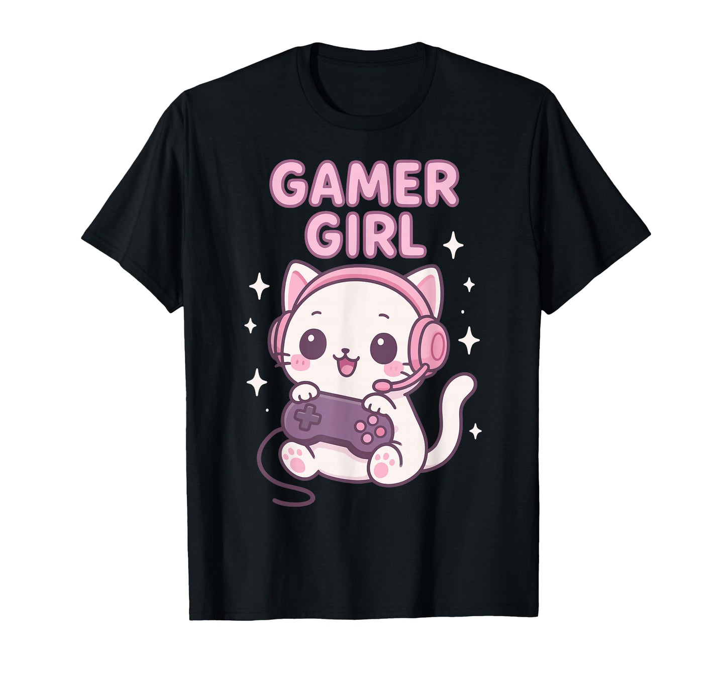 Gamer Girl Cat T-Shirt