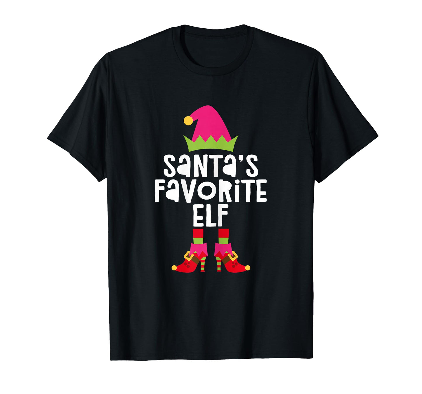 Santa's Favorite Elf Shirt Women Girl Matching Christmas Elf T-Shirt