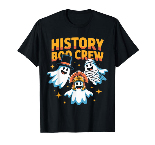 History Boo Crew Halloween Teacher Funny Ghost Student Squad T-Shirt