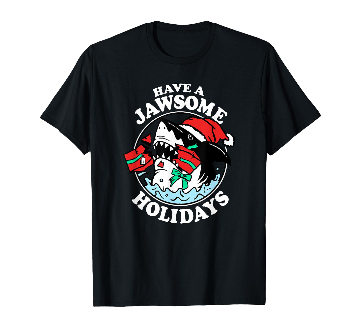 Trendy Christmas Have A Jawsome Holidays Christmas Shark T-Shirt