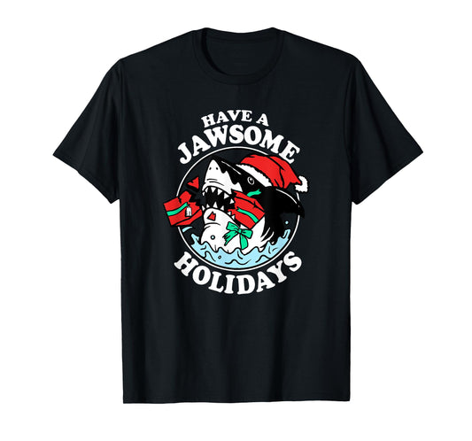 Trendy Christmas Have A Jawsome Holidays Christmas Shark T-Shirt