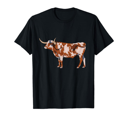 Drawing of a Longhorn Beef T-Shirt