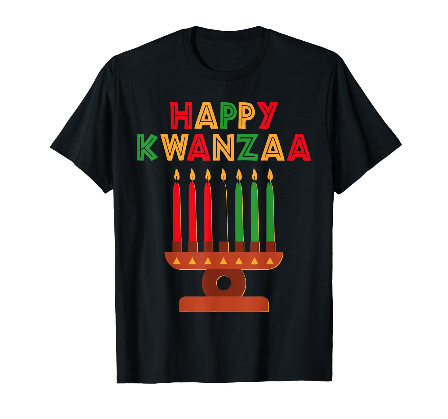Happy Kwanzaa Kinara Seven Candles African American Kids T-Shirt