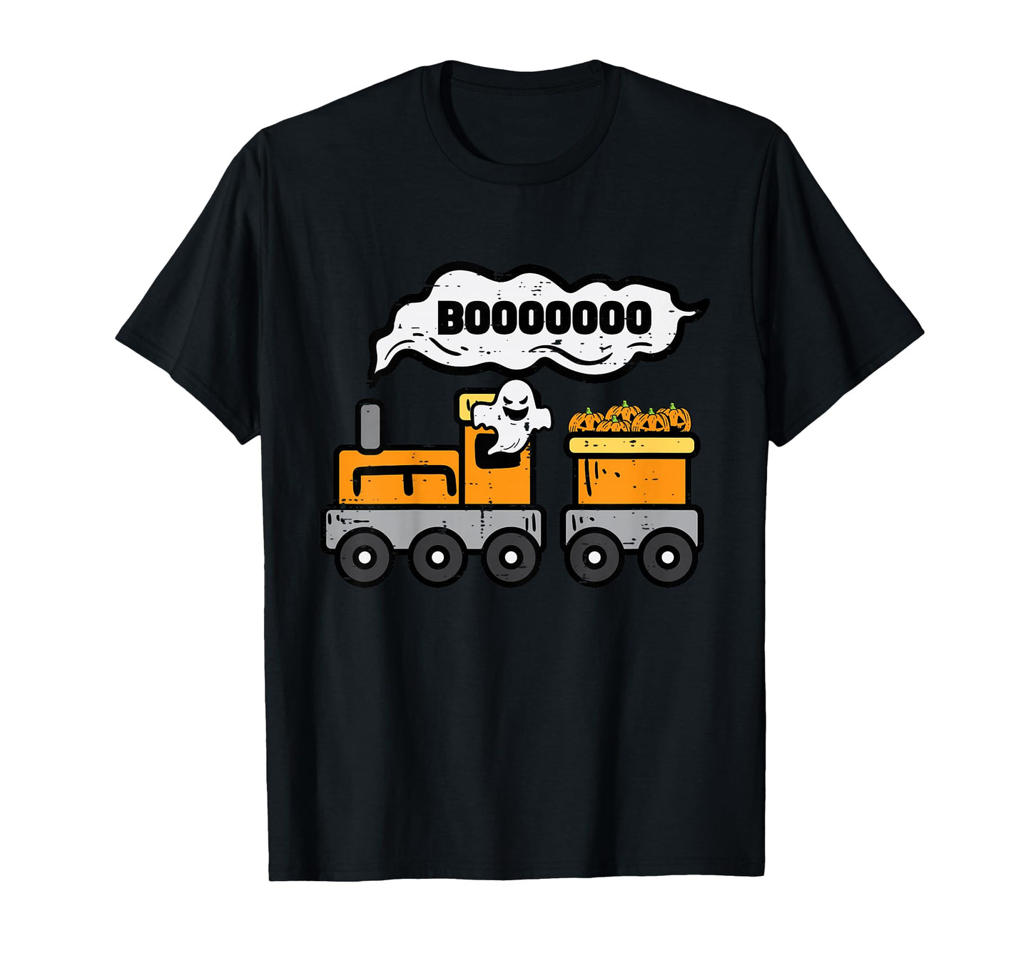Kids Halloween Train Boo Ghost Costume Boys Kids Toddler Youth T-Shirt