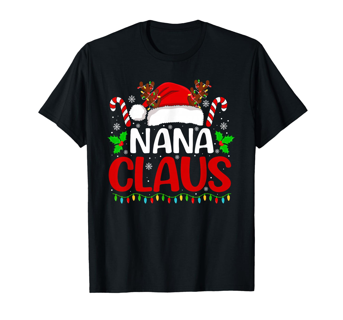 Nana Claus Xmas Santa Matching Family Christmas Pajamas T-Shirt