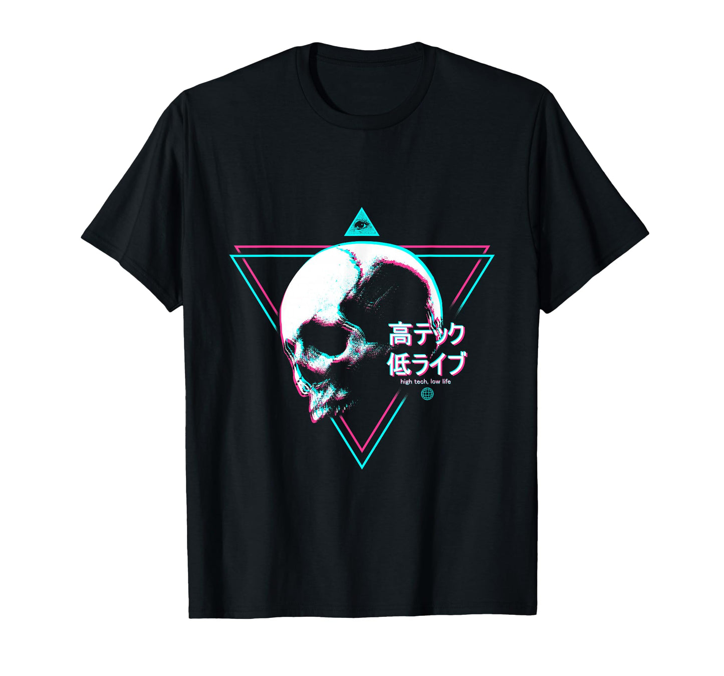 Cyberpunk Skull High Tech Low Life Japanese Streetwear Otaku T-Shirt
