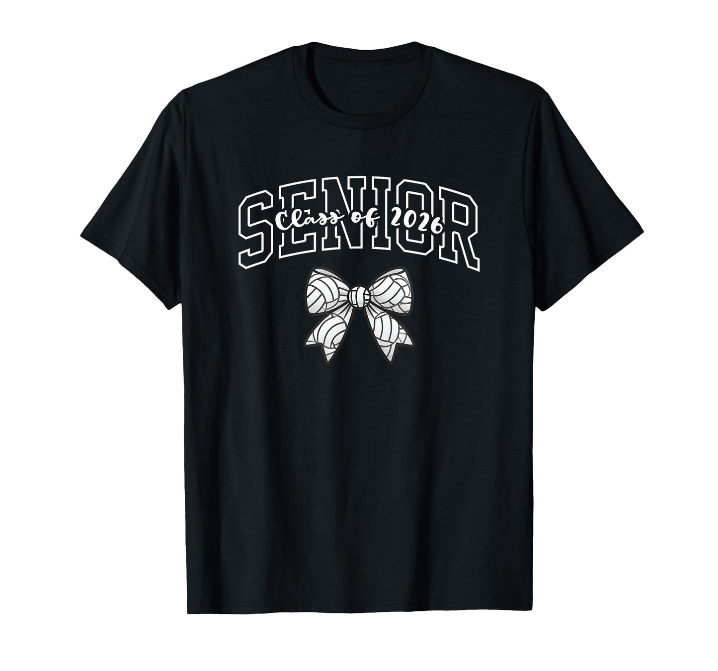 Senior Class of 2026 Volleyball Coquette Bow Graduation T-Shirt