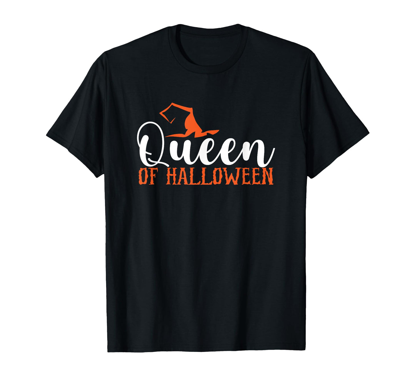 Queen Of Halloween Funny Witch Hat T-Shirt