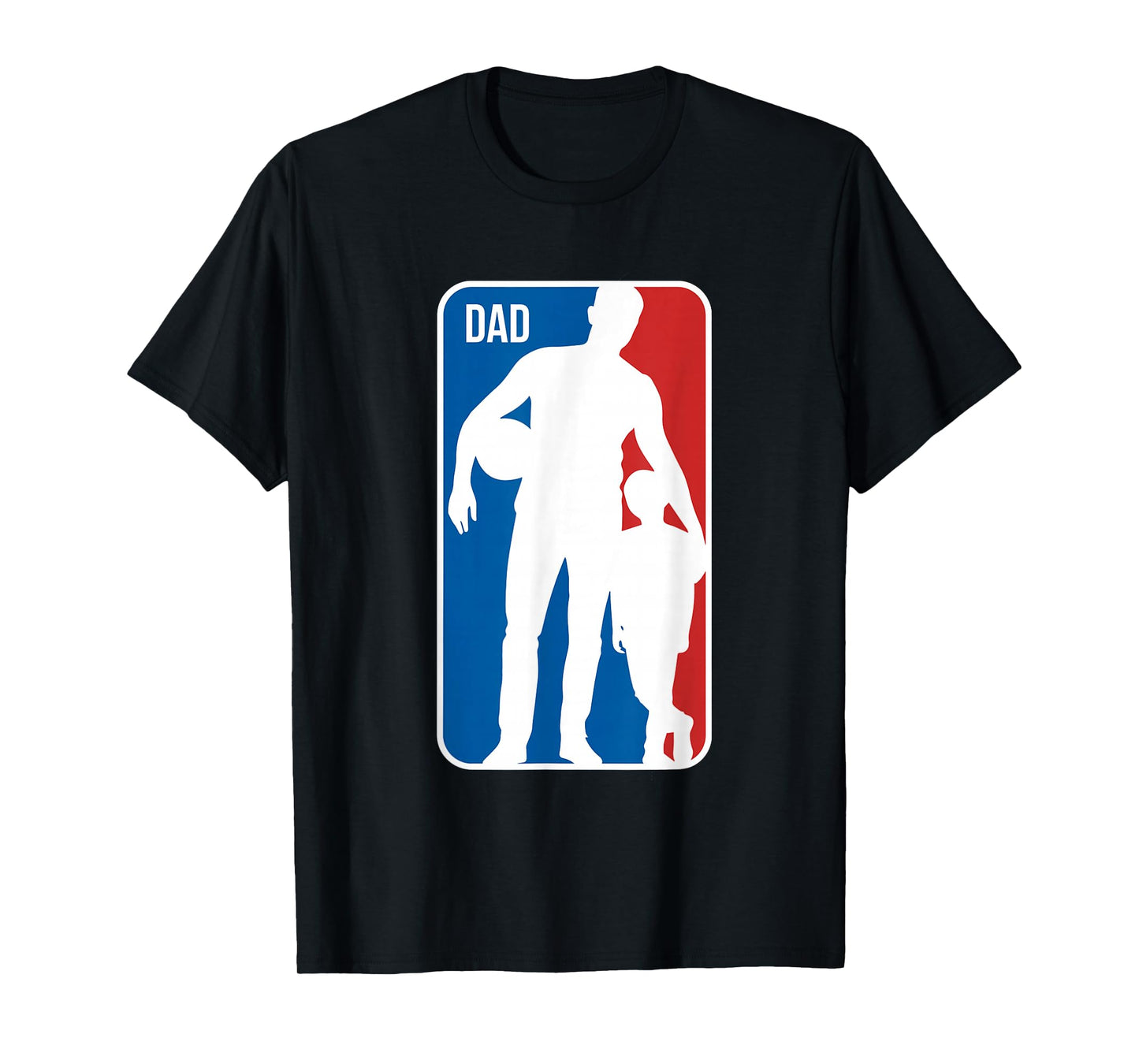 Dad Sports Logo Basketball Dad Son Silhouette Fathers Day T-Shirt