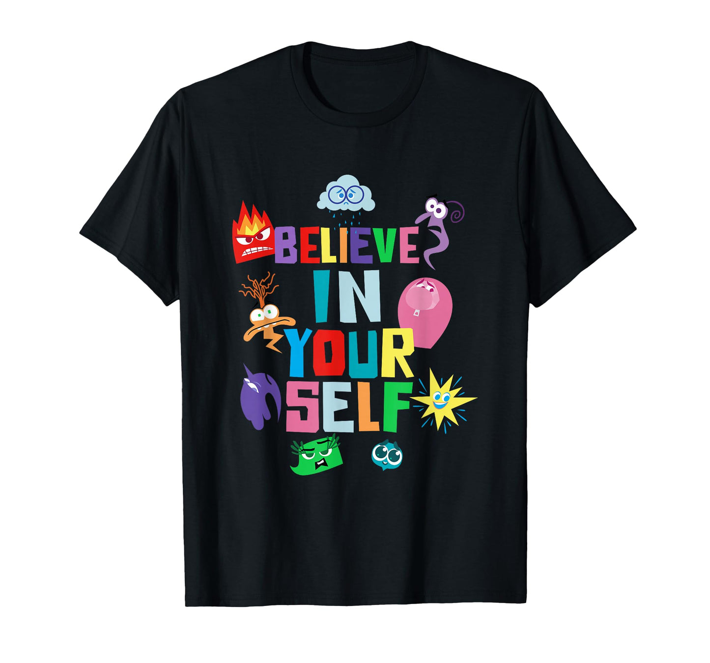 Disney Pixar Inside Out 2 Believe in Yourself Emotions Icons T-Shirt
