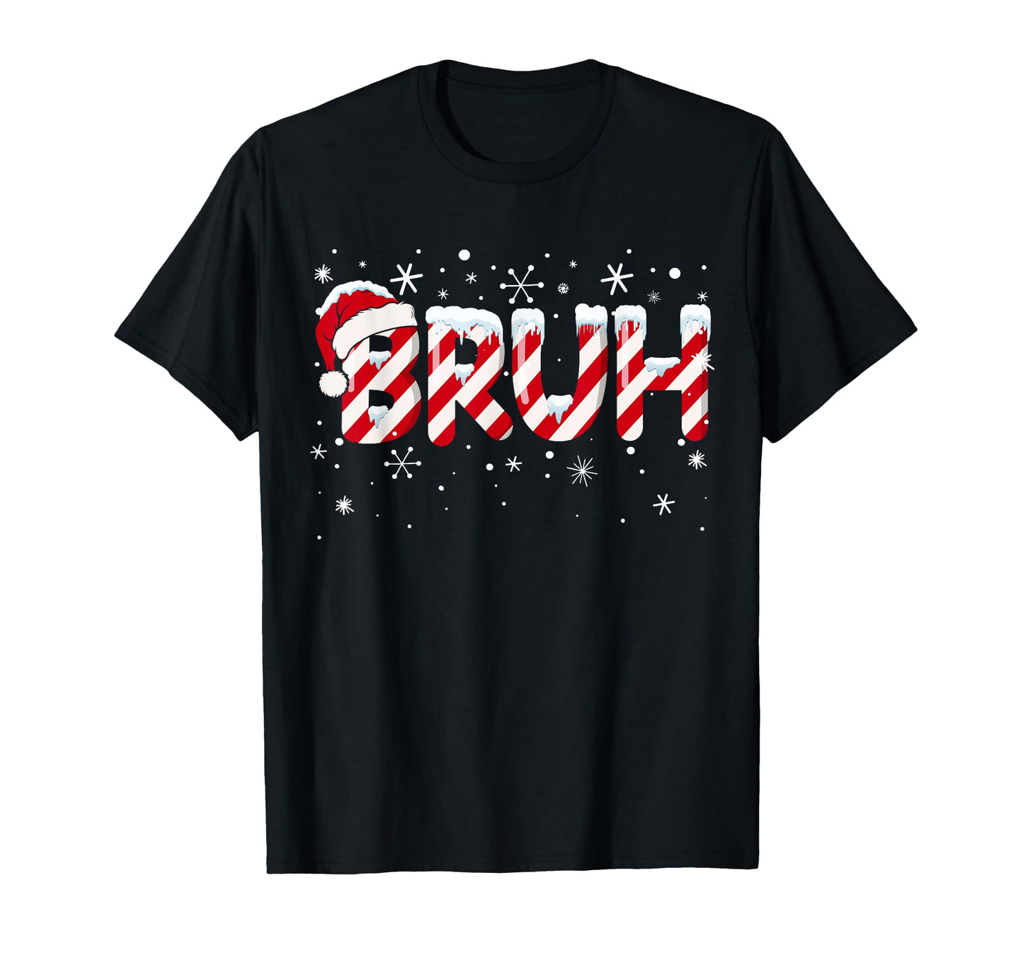 Bruh Christmas Candy Cane for Teen Boys Funny Xmas Bruh T-Shirt