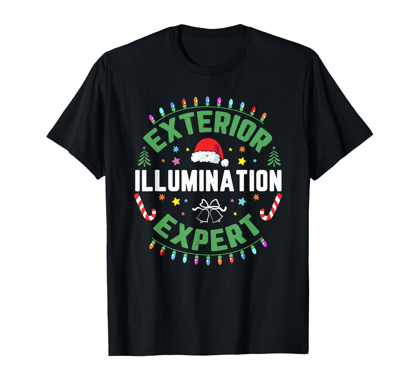 Exterior Illumination House Decor Expert Funny Christmas T-Shirt