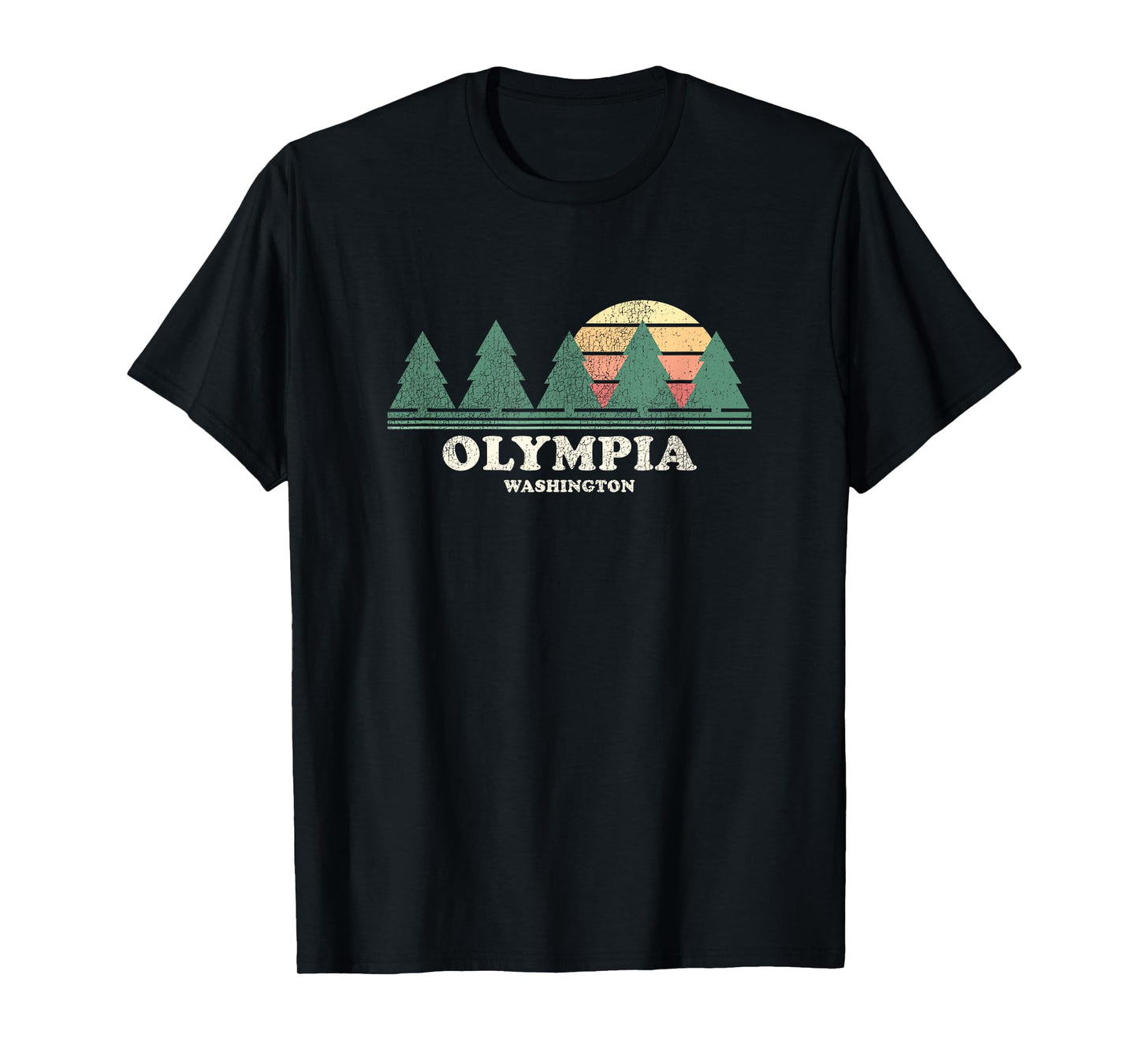 Olympia WA Vintage Throwback Tee Retro 70s Design T-Shirt