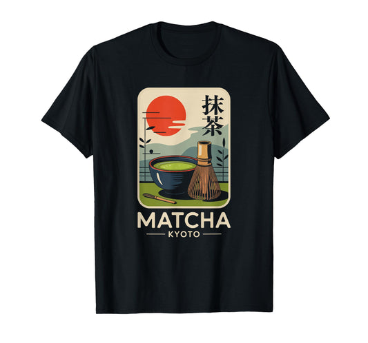 Matcha Japan Kyoto Tea Retro Japanese Kanji Souvenir T-Shirt
