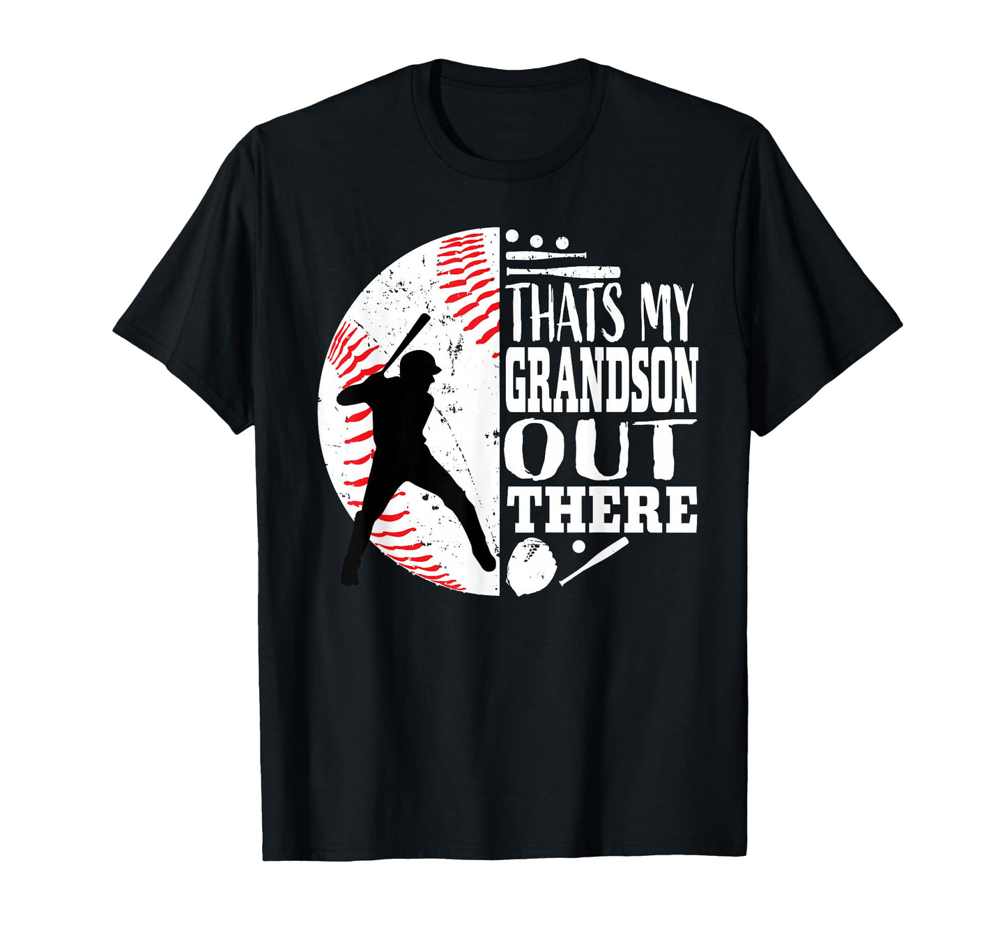 Thats My Grandson Out There Baseball Grandma Grandpa Graphic T-Shirt
