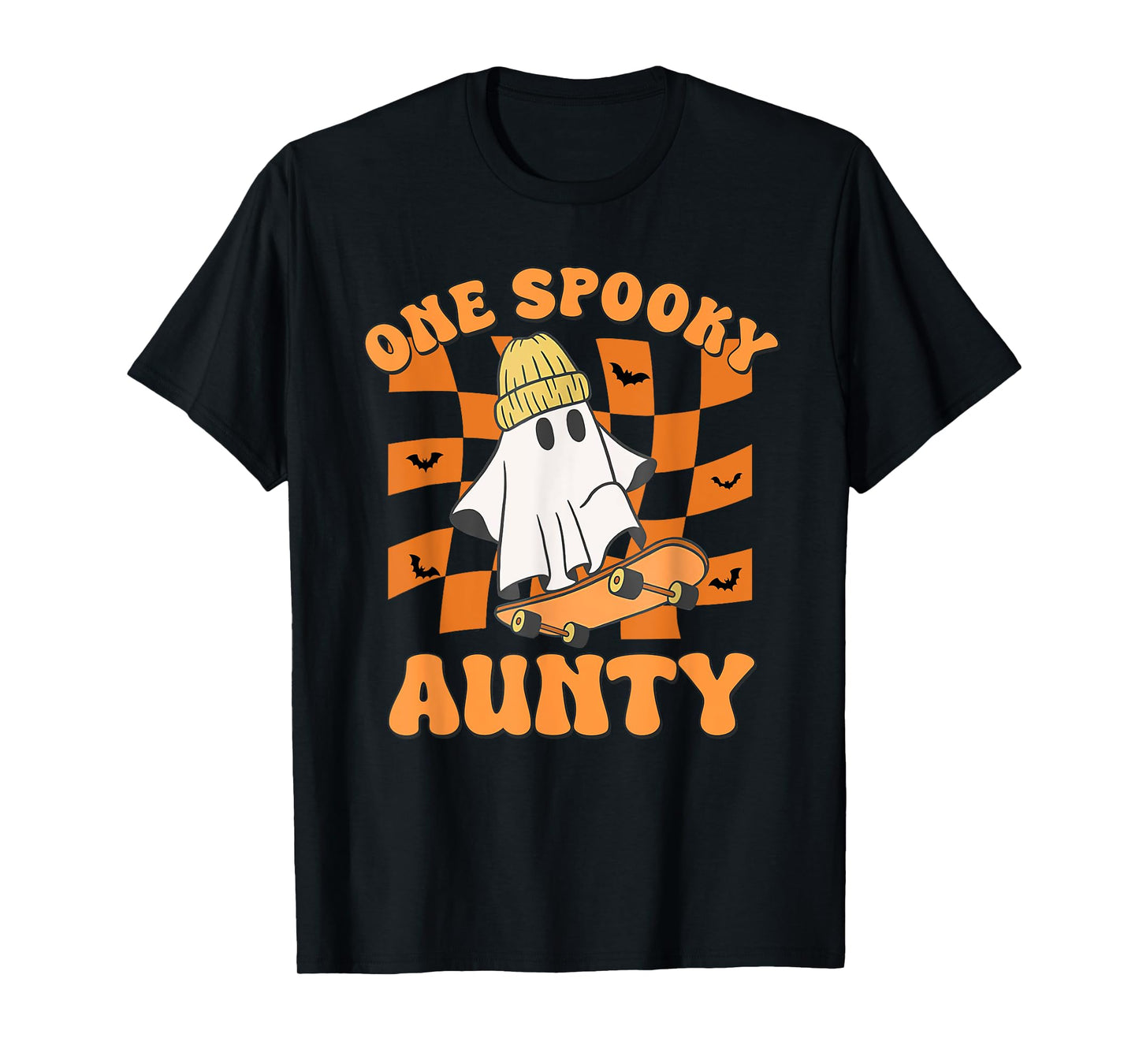 One Spooky Aunty Birthday Halloween Skateboarding Ghost T-Shirt