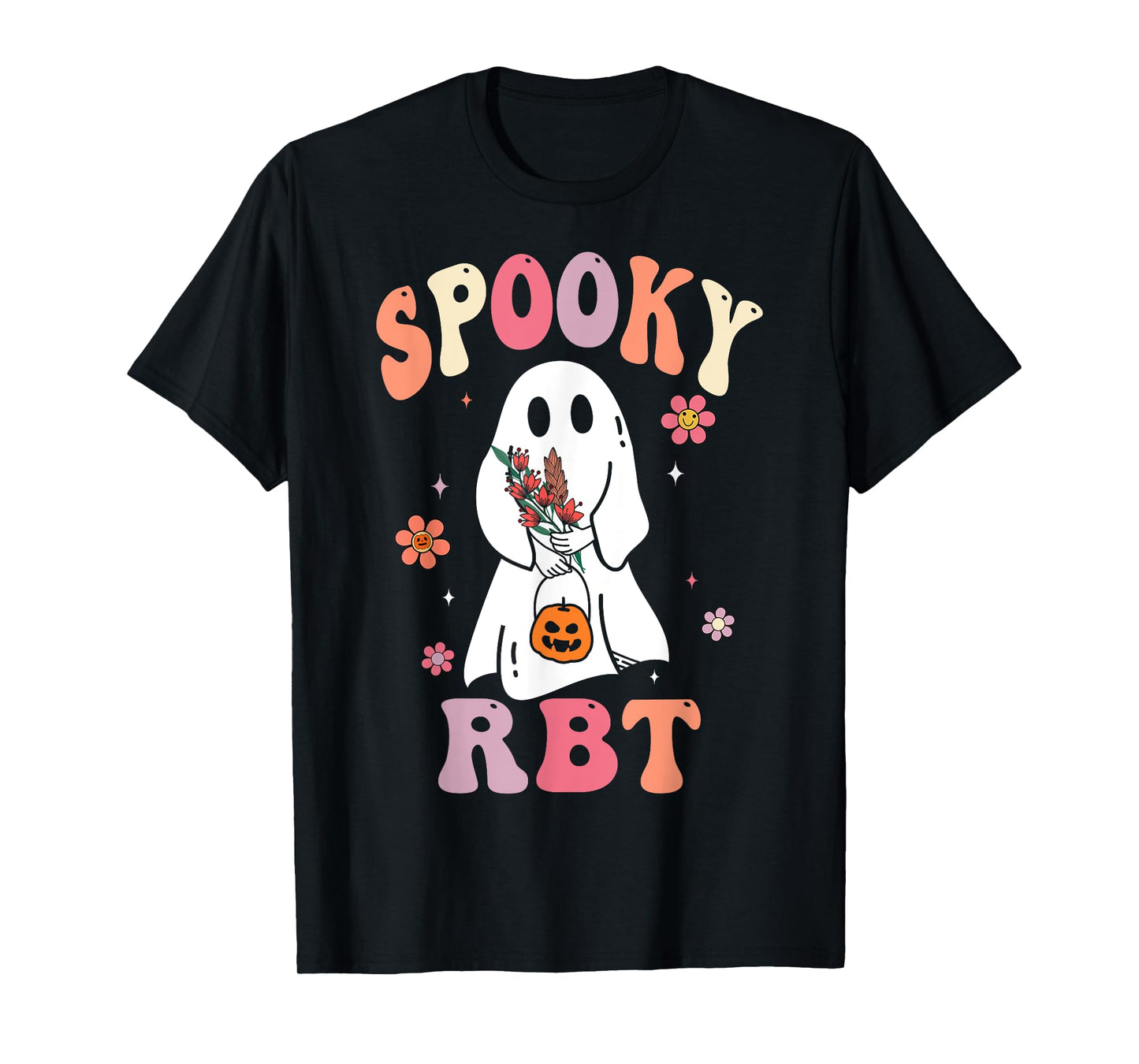 Retro Spooky Rbt Behavior Technician Halloween Rbt Therapist T-Shirt