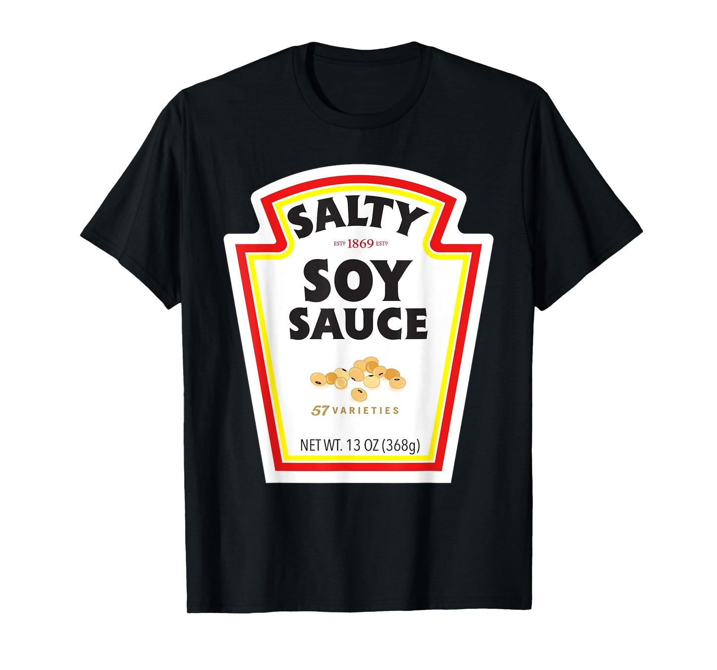 Halloween Matching Costume Salty Soy Sauce Bottle Label T-Shirt