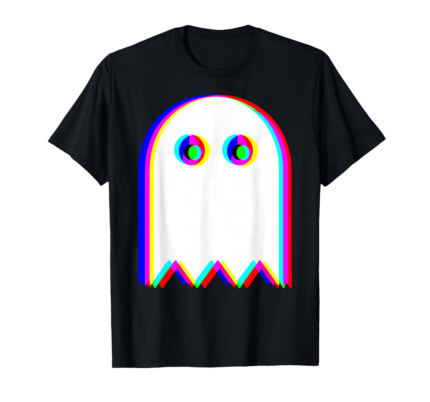Trippy Ghost Vibrant Glitch Effects Vaporwave EDM Lover T-Shirt