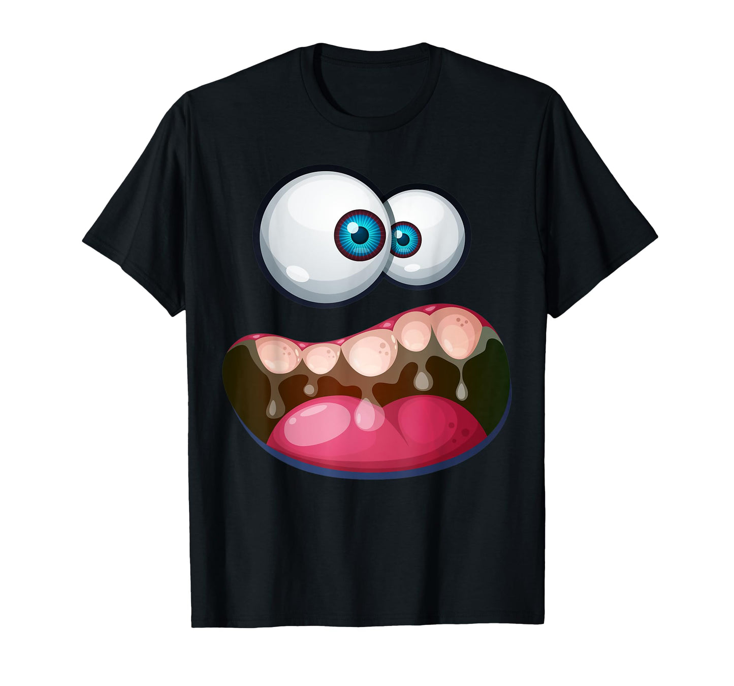 Cute Scary Monster Face Halloween Costume Kids Boys Girls T-Shirt