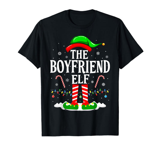 The Boyfriend Elf Funny Xmas Elf Matching Family Christmas T-Shirt