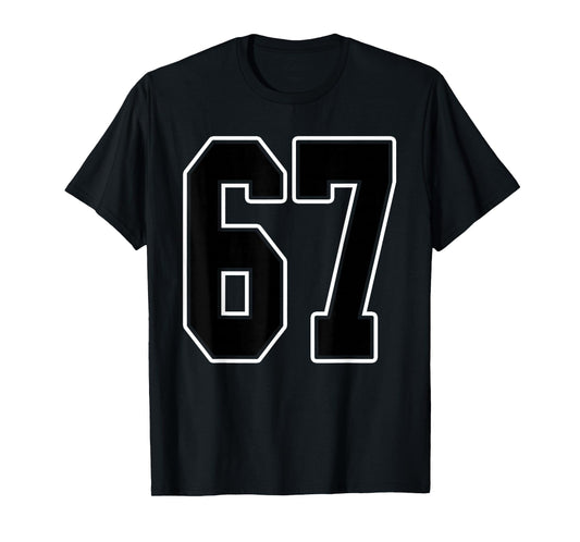 Black and White Number 67 Jersey Player Uniform #67 Fan T-Shirt