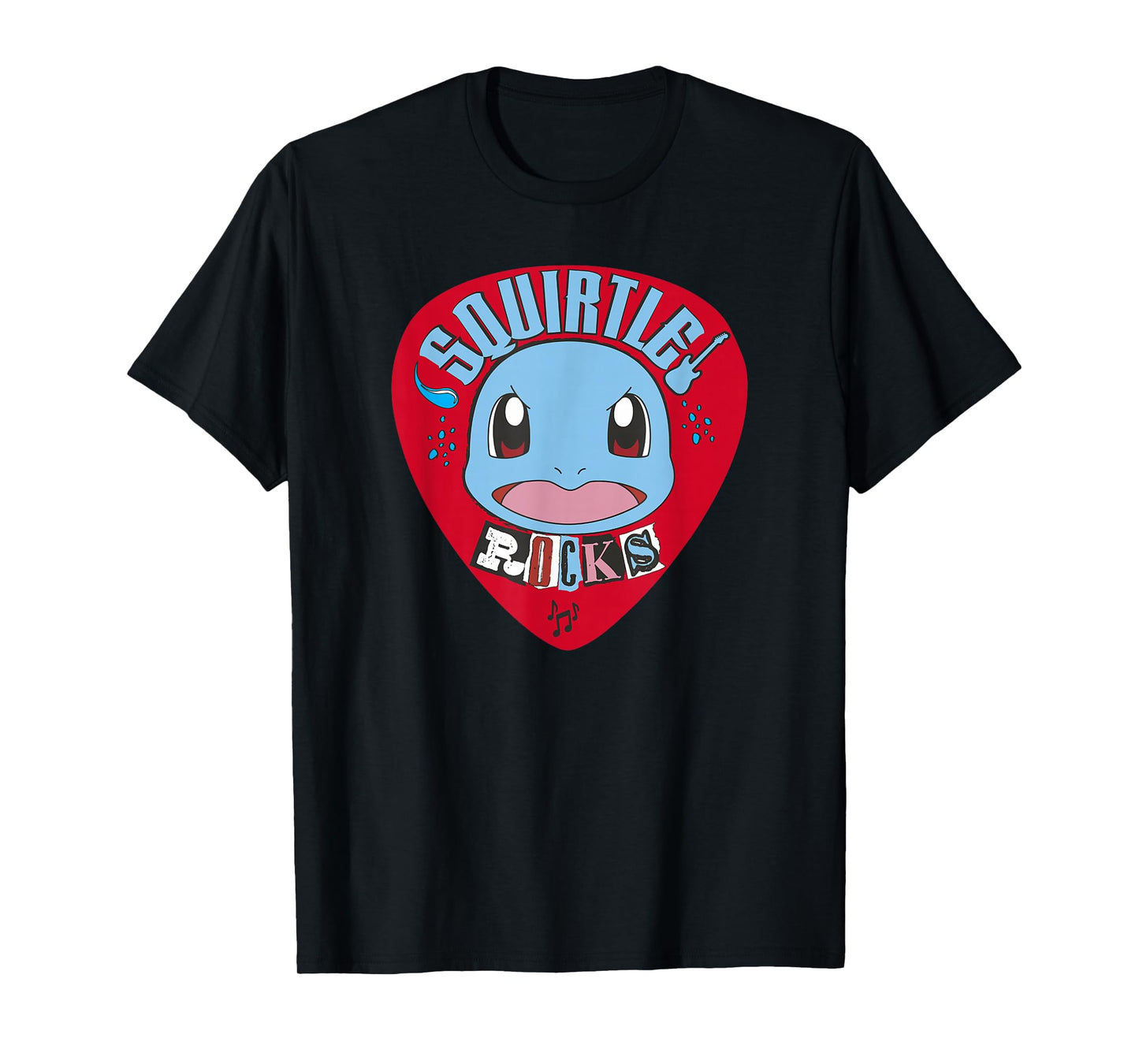 Pokémon Squirtle Rocks Retro Guitar Pick Portrait T-Shirt