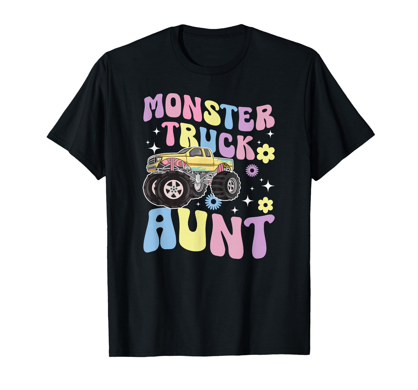Monster Truck Aunt Groovy Monster Truck Auntie T-Shirt