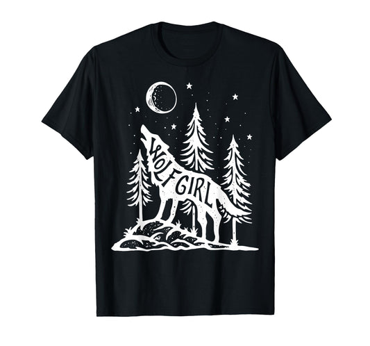 Wolf Girl Who Loves Wolves Funny Animal Lovers Women Outdoor T-Shirt