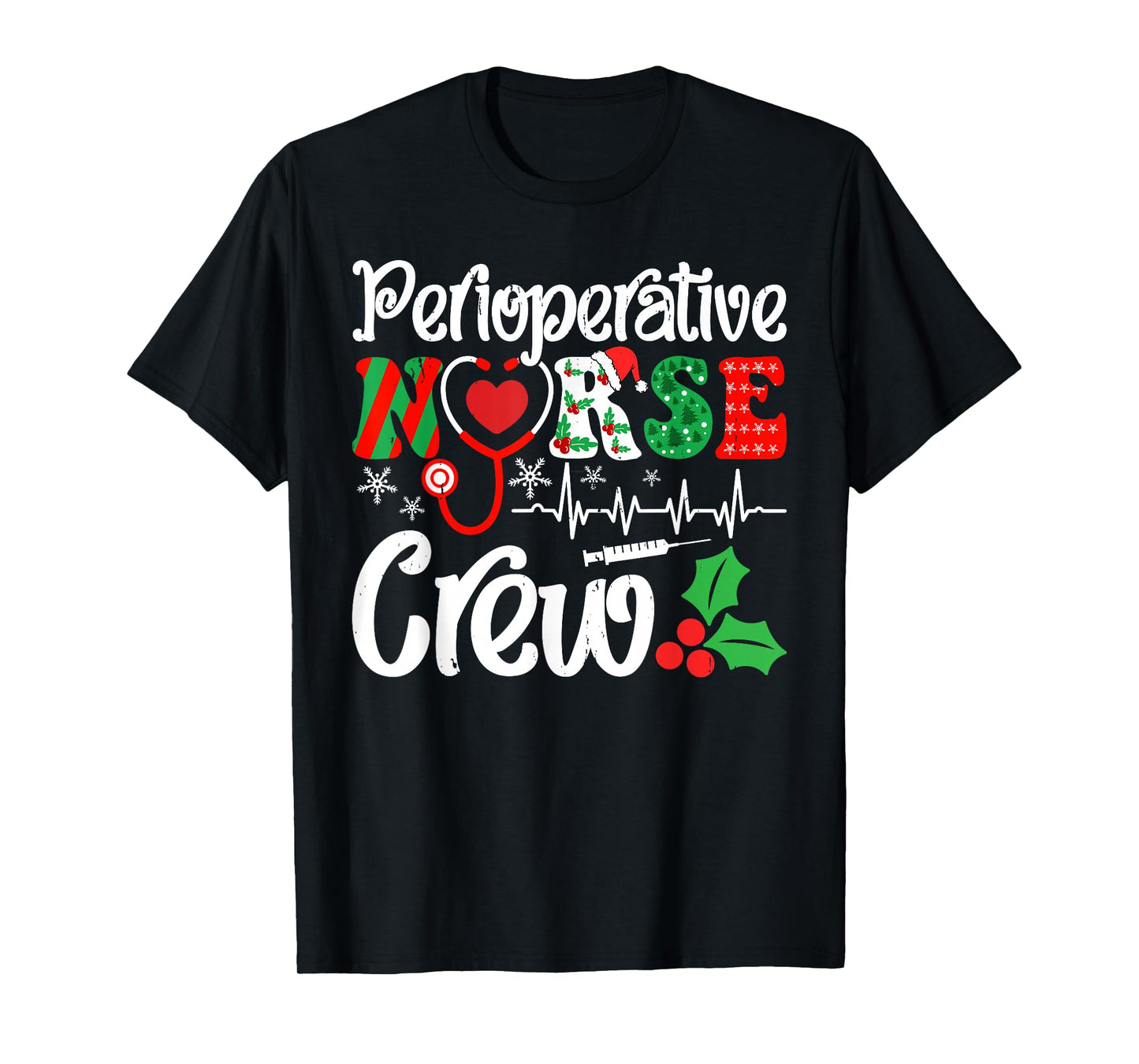 Holiday Perioperative Nurse Crew Christmas Squad Nursing T-Shirt