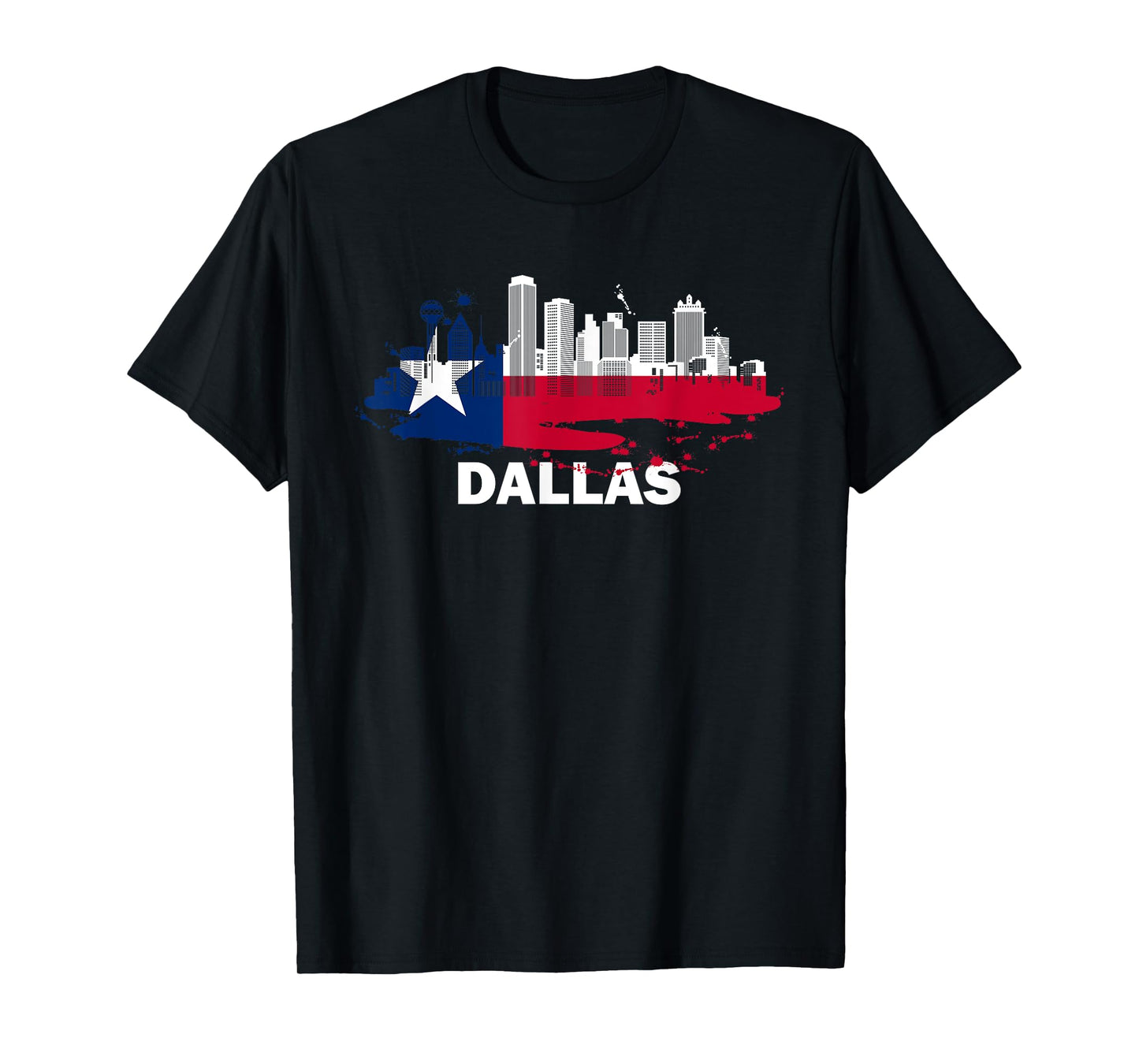 Texas State Flag - Dallas Cityscape - Dallas Skyline T-Shirt