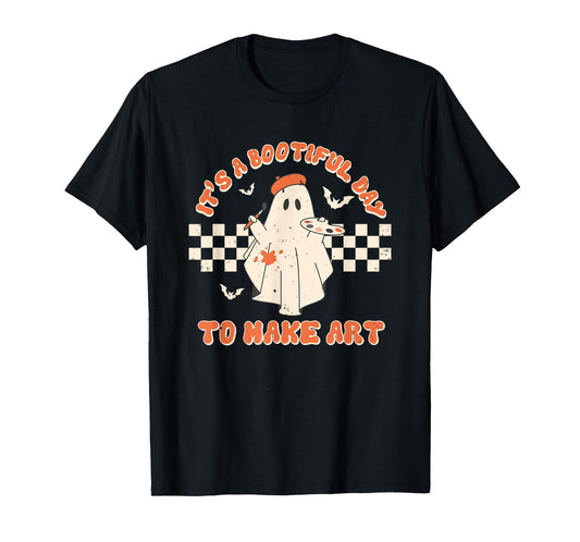 It's A Bootiful Day To Make Art Halloween Art Teacher T-Shirt