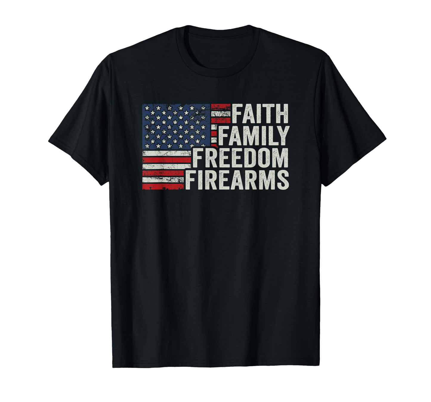 Faith Family Freedom Firearms - Vintage USA Pro God Guns T-Shirt