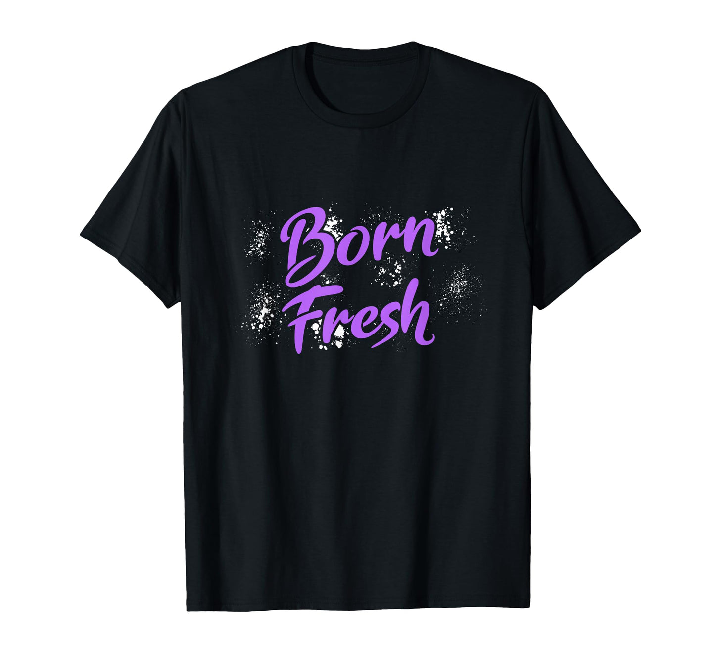 Purple Born Fresh Purple Color Graphic T-Shirt, Small, Black