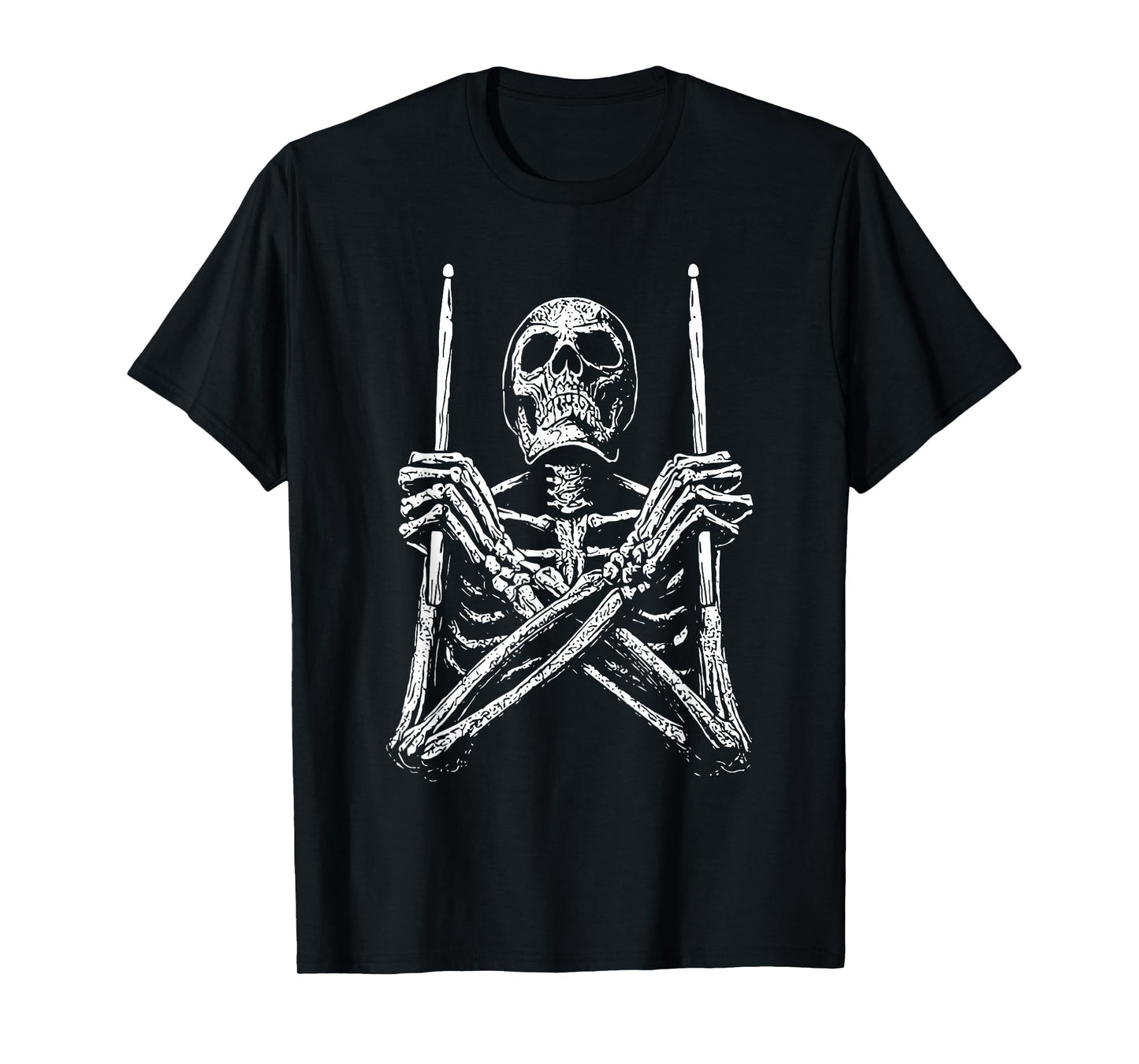 Skeleton Drummer Halloween Costume Percussion Drum Player T-Shirt