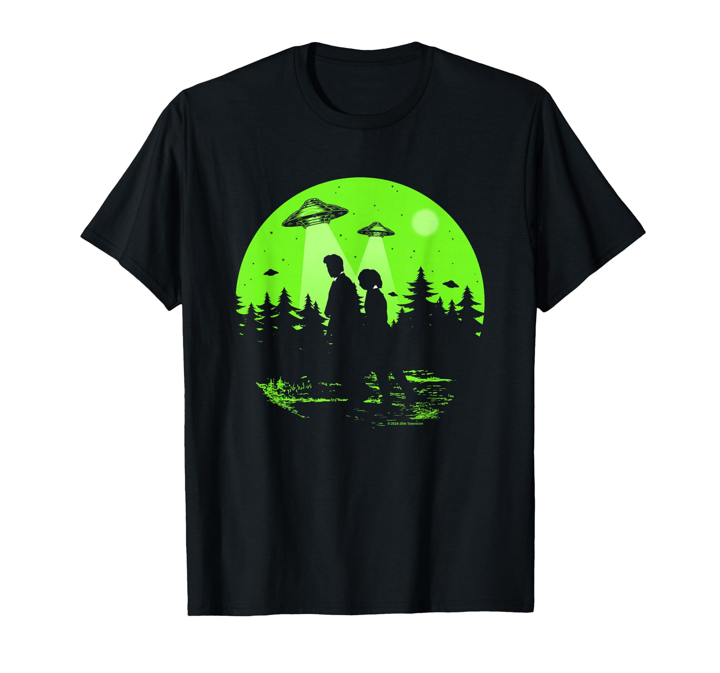 X-Files Mulder & Scully Silhouettes In The Woods T-Shirt