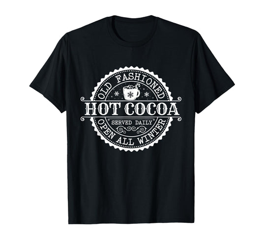 Retro North Pole Old Fashioned Hot Cocoa Coffee Merry Xmas T-Shirt