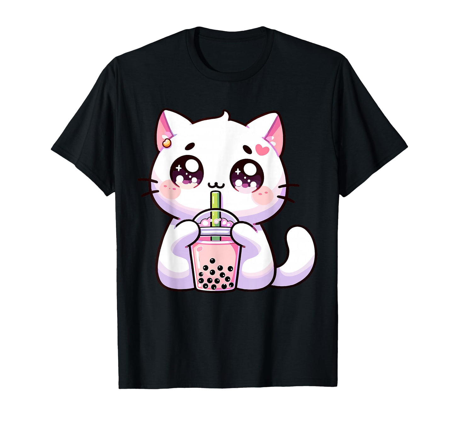 Boba Cat Boba Tea Bubble Tea Kawaii Cat T-Shirt