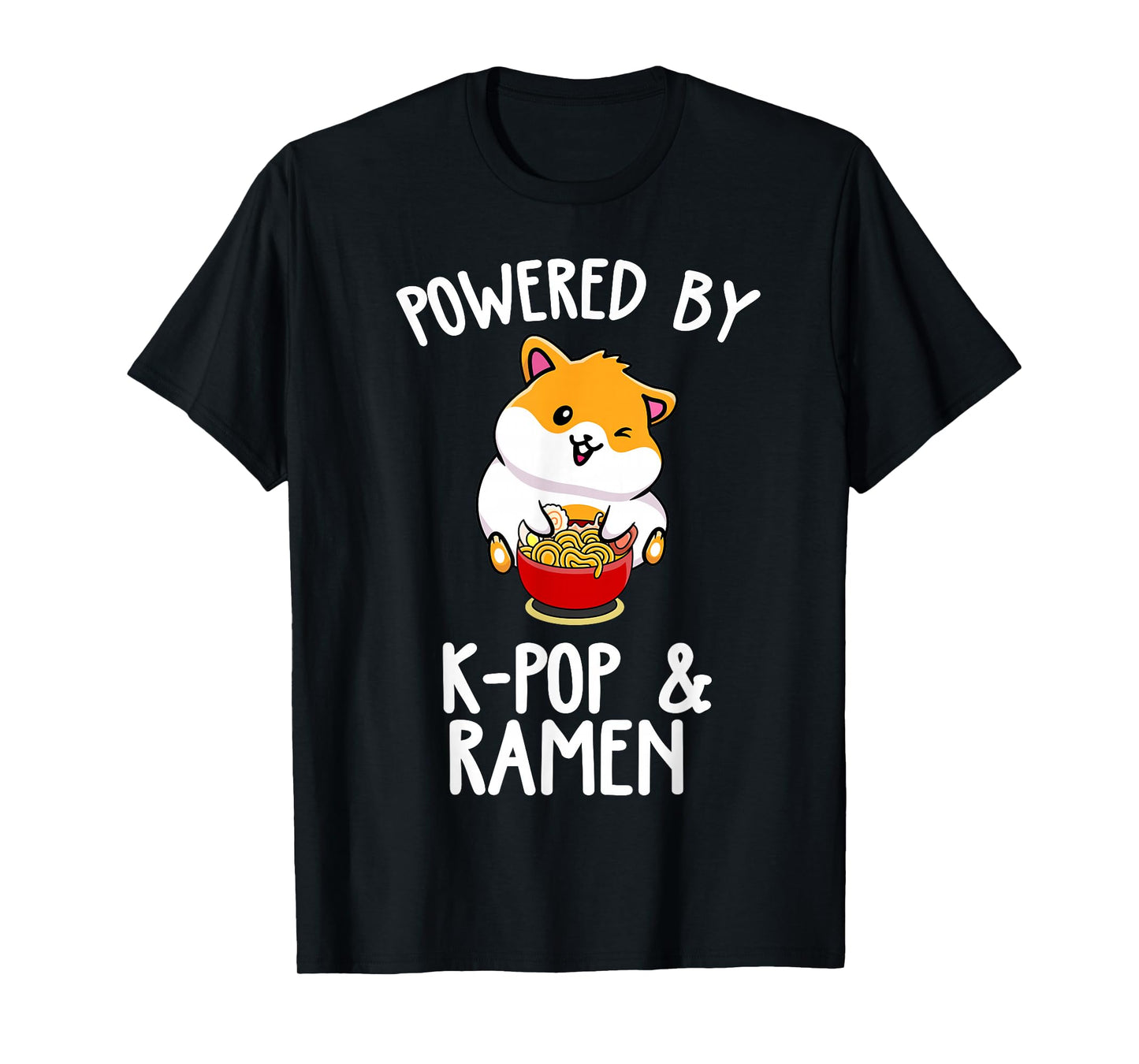 Powered by Anime & Ramen Cute Kpop Music Anime Lover T-Shirt