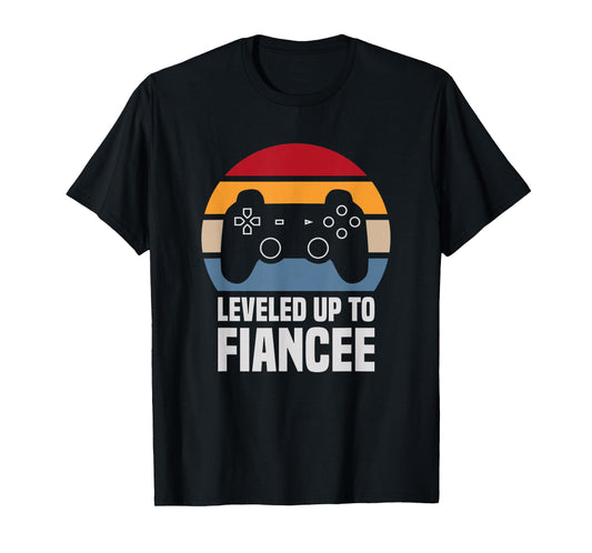 Leveled Up To Fiancee Gifts For Her Newly Engaged Couple T-Shirt