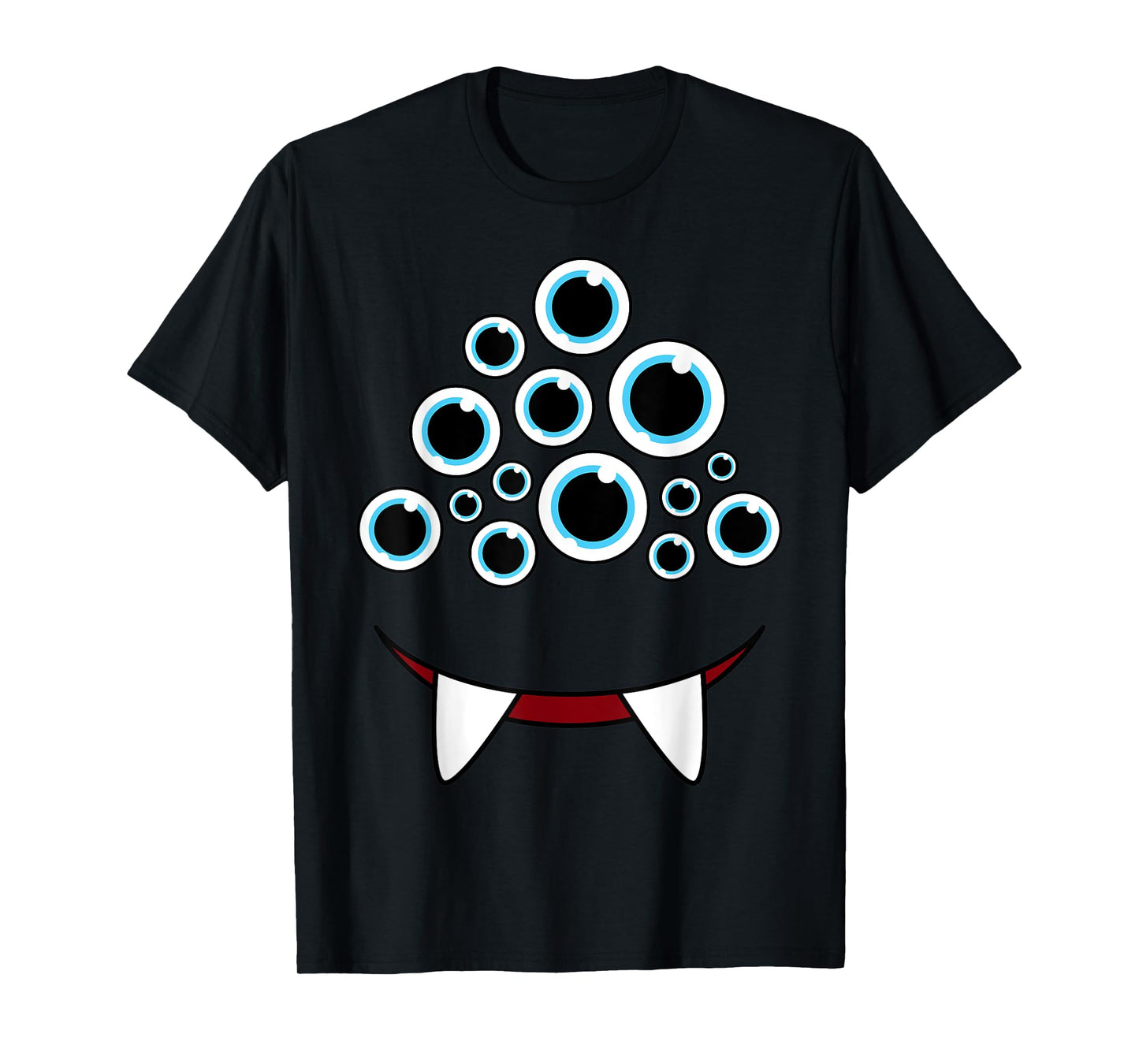 Funny Scary Monster Face Eyeballs Easy Halloween Costume T-Shirt