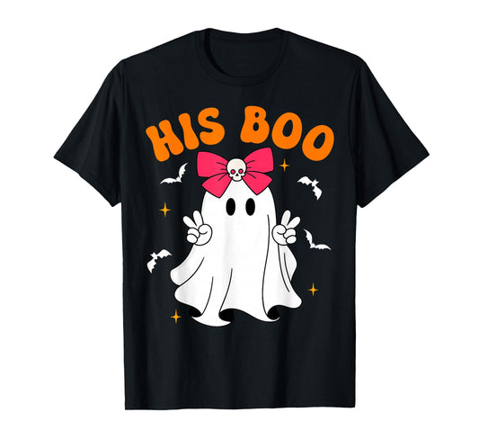 Her Boo & His Boo Funny Matching Halloween Couples T-Shirt