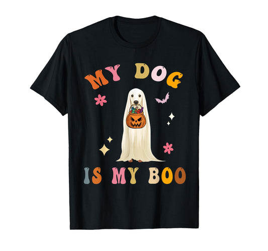 My Dog Is My Boo: Cute Groovy Spooky Halloween Dog Lovers T-Shirt