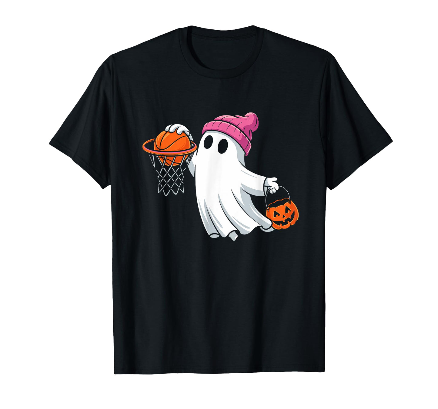 Ghost Playing Basketball Halloween Costume for Boys Kids T-Shirt