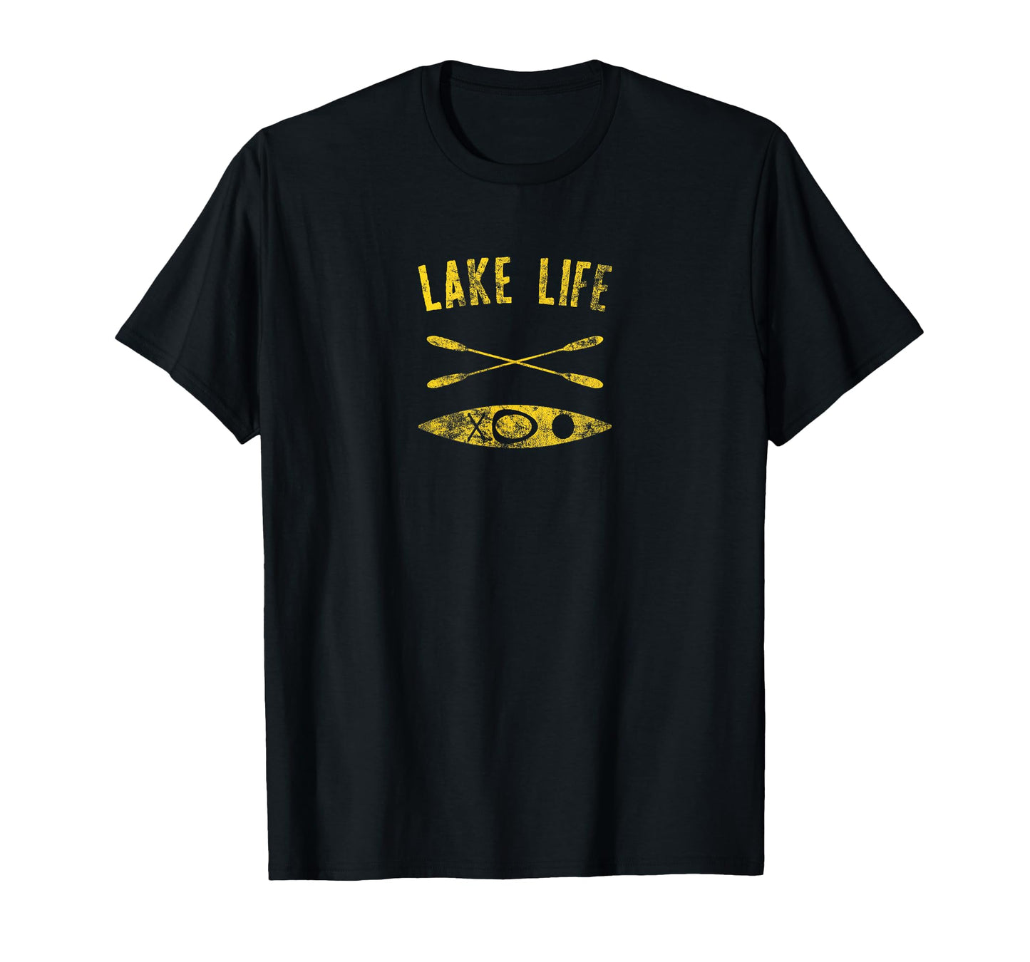 Lake Life Boater and Kayak Distressed Graphic T-Shirt T-Shirt