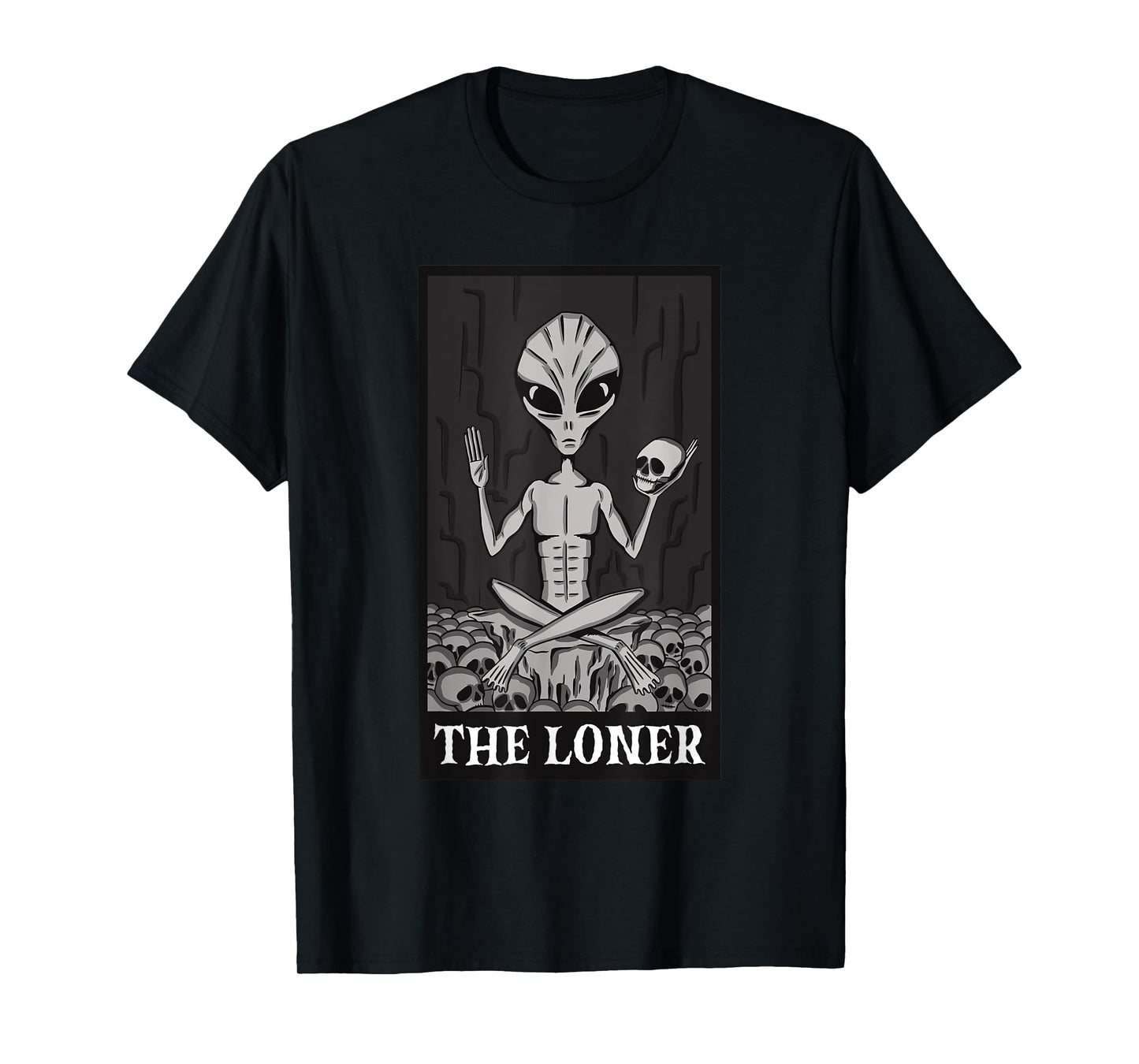 The Loner Lazy Halloween Costume Funny Alien Skeleton Skull T-Shirt
